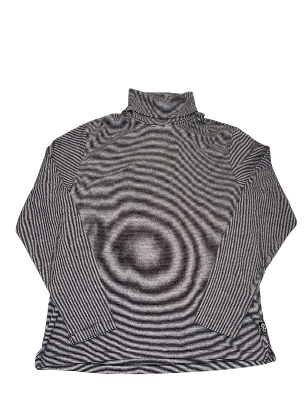 Todd Snyder Gray Stripped Jersey Feeder Turtle Neck Shirt 100% Cotton Large